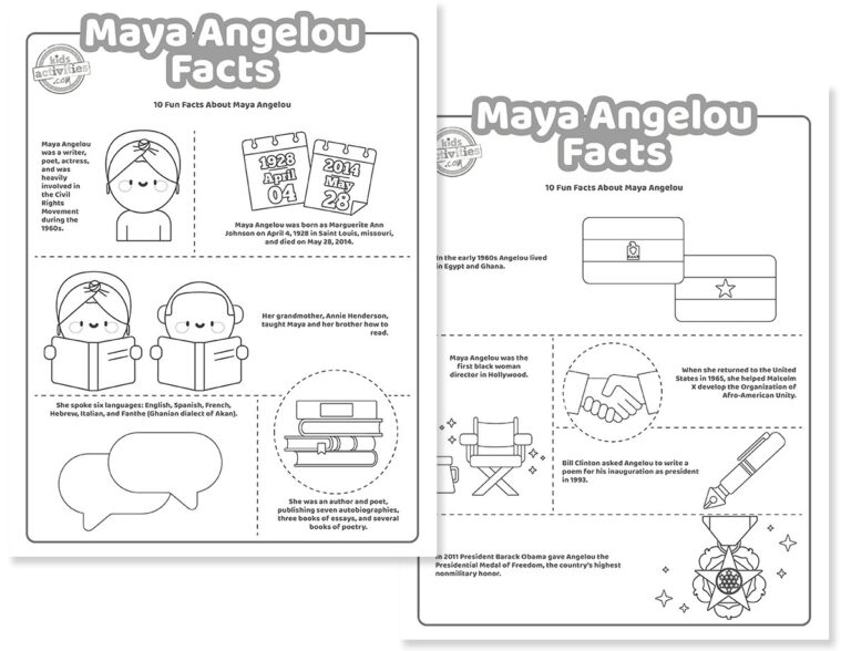 Maya Angelou Facts Coloring Pages Facebook