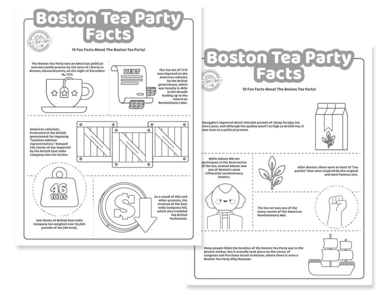 Boston Tea Party Facts Coloring Pages Facebook