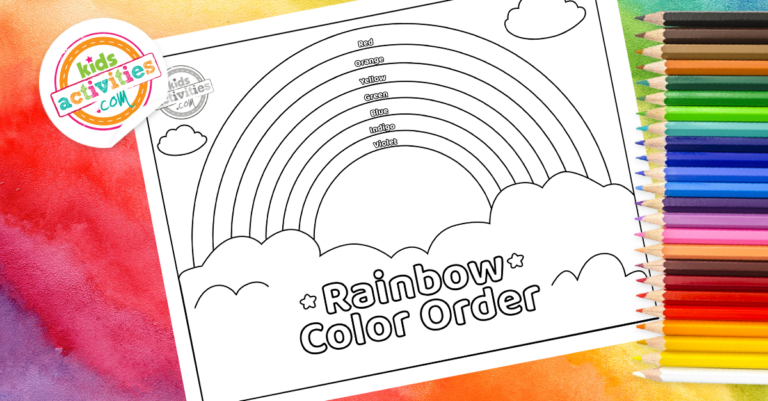 Rainbow Color Order Coloring Page Facebook