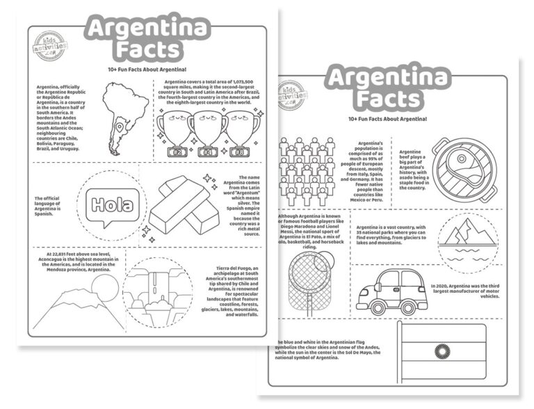 Argentina Facts Coloring Pages Facebook 1