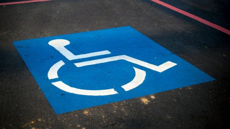 handicapped parking painted sign graphic for ADA compliance