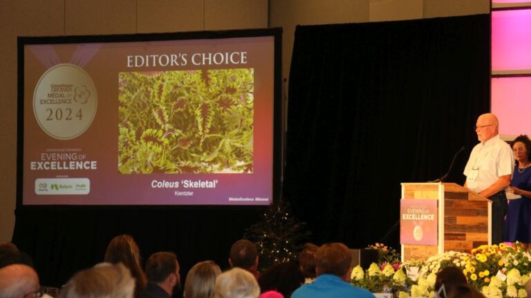 Rick Grazzini accepting the Eidtors Choice Award for Kientzler at Evening of Excellence at Cultivate24