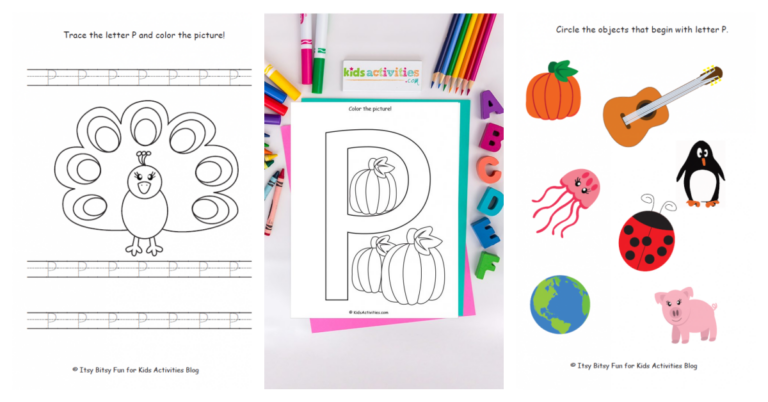 letter p preschool worksheets