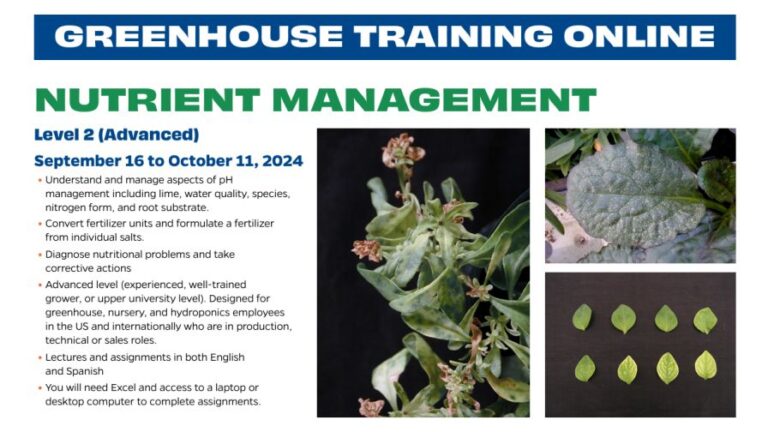 Greenhouse Training Online Nutrient Management 2 course from University of Florida IFAS Extension 1