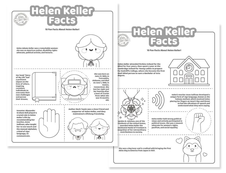 Helen Keller Facts Coloring Pages Facebook