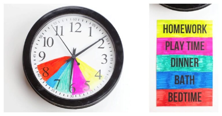 Kids schedule clock to create an after school routine Kids Activities Blog fb