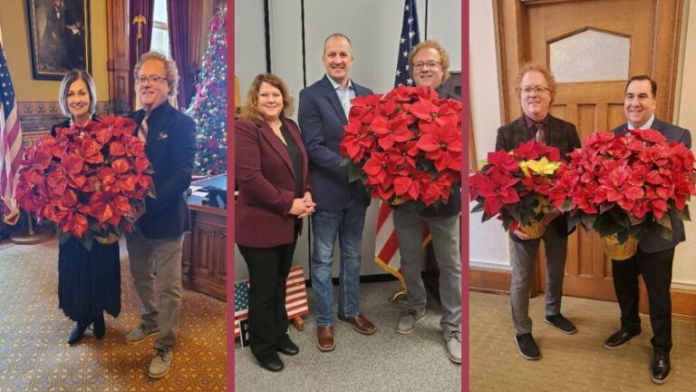 PlantPeddler celebrating National Poinsettia Day with Iowa Leadership deliveries