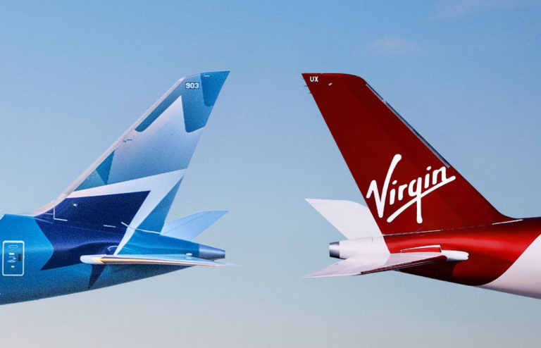 WestJet and Virgin tails